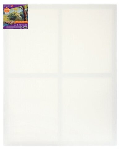 Холст на подрамнике BRAUBERG ART DEBUT, 80х100см, 280 г/м2, грунт, 100% хлопок, мелкое зерно, 191648