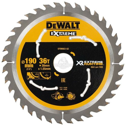 Диск пильный DeWalt твердосплавный 190х30 мм, 36 зубьев XR EXTREME RUNTIME DT99563