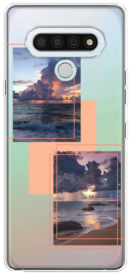 Силиконовый чехол на LG Stylo 6 / Лджи Стайло 6 "Sky collage", прозрачный