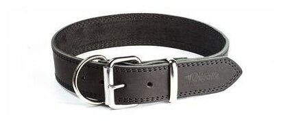 Ошейник кожаный для собак GRIPALLE Дакс, натуральная кожа, стальная фурнитура, размер: ширина 40 мм, длина 45 см, цвет черный,