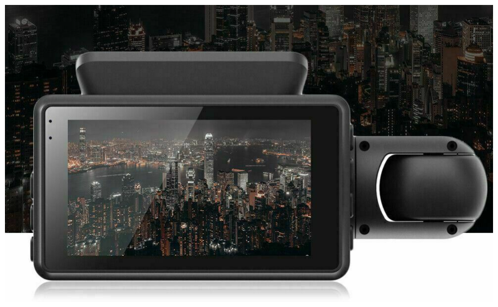 Автомобильный видеорегистратор Full HD 1080P c двумя камерами / IPS-экран / Датчик удара G-Sensor / HDR