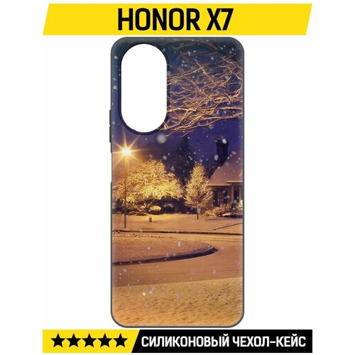 Чехол-накладка Krutoff Soft Case Зимняя сказка для Honor X7 черный