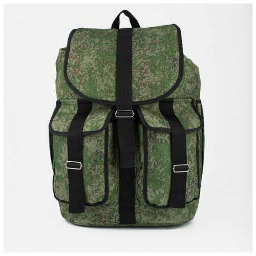 фото Рюкзак туристический, 55 л, отдел на шнурке, 3 наружных кармана, цвет хаки нет бренда