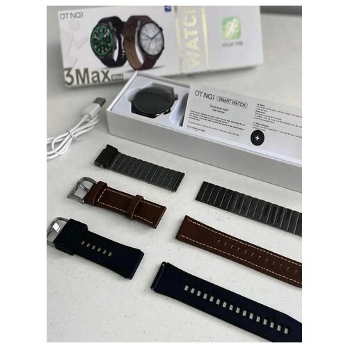 Черные умные смарт часы DT NO1 3 MAX ULTRA Smart Watch круглые мужские 46 мм наручные часы спортивные мужские часы 339000₽