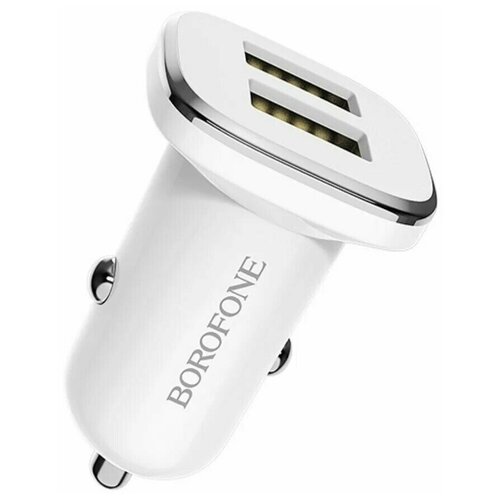 Автомобильное зарядное устройство USB Borofone BZ12 (2.4A, 2 порта) Белый