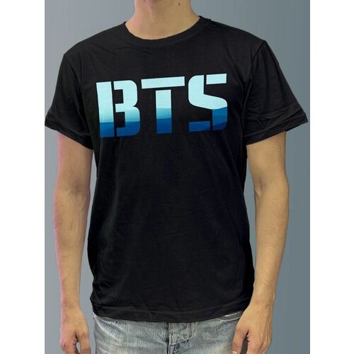 фото Футболка мужская черная из хлопка с dtf рисунком музыка bts - 1217 будь на стиле