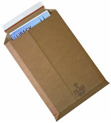 Пакет картонный крафт UltraPack A4+, 250x353, расширение 1,0-1,8мм, лента