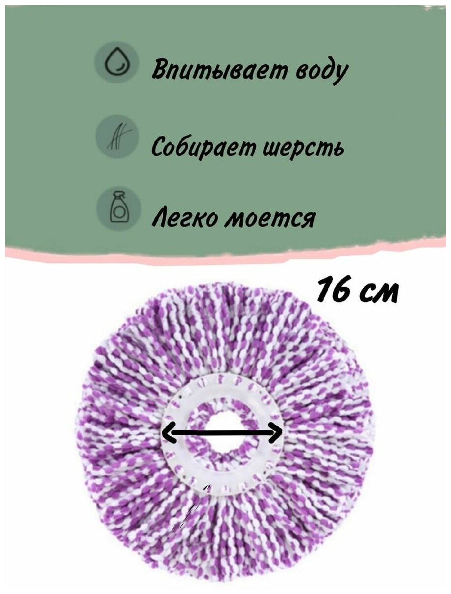 Насадка для швабры с отжимом круглая - фотография № 2