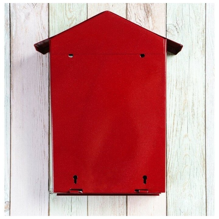 Ящик почтовый с замком, вертикальный, «Домик», вишнёвый - фотография № 4