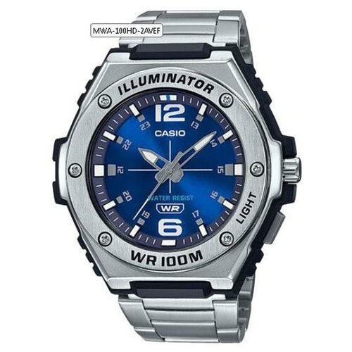 фото Наручные часы casio casio standart mwa-100hd-2a, серебряный, синий