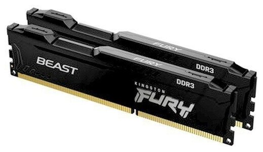Комплект памяти DDR3 DIMM 16Gb (2x8Gb) 1600MHz CL10 1.5V Kingston FURY Beast Black (KF316C10BBK2/16)