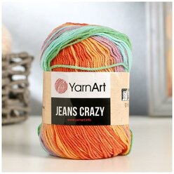 Пряжа "Jeans crazy" 55% хлопок, 45% акрил 160м/50гр (8202 принт) 1моток 3345041