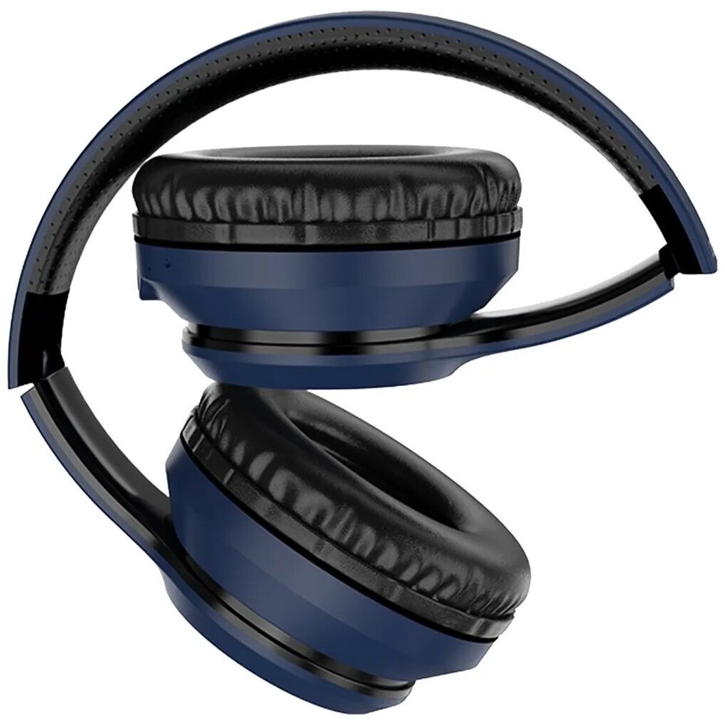 Наушники беспроводные полноразмерные Wireless Stereo Headphone / микрофон/ аккумулятор 250mAh/ 10 часов работы/ складные/ Aux/ Bluetooth/ Синие