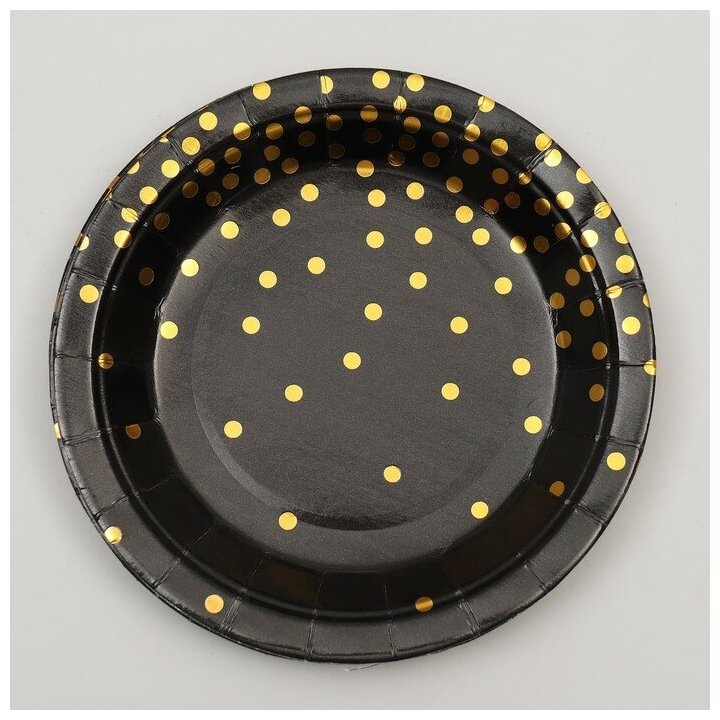 Набор посуды «С днём рождения», конфетти, цвет чёрно-золотой - фотография № 3