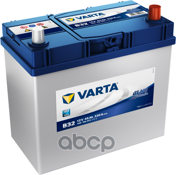 Аккумулятор Varta Blue Dynamic 12V 45Ah 330A (R+) 11,43Kg 238X129x227 Мм Varta арт. 545156033