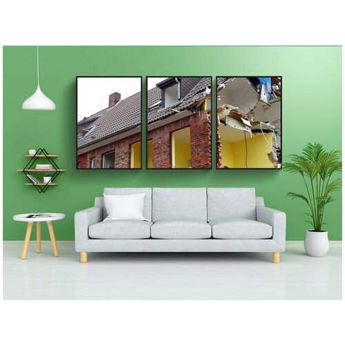 фото Набор модулных постеров для интерьера "аннулирование, снос, дом" 60x90 см. в тубусе, без рамки lotsprints