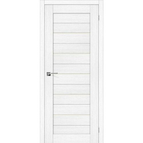 Межкомнатная дверь эко шпон porta Порта-22 остекленная Snow Veralinga ĒLPORTA