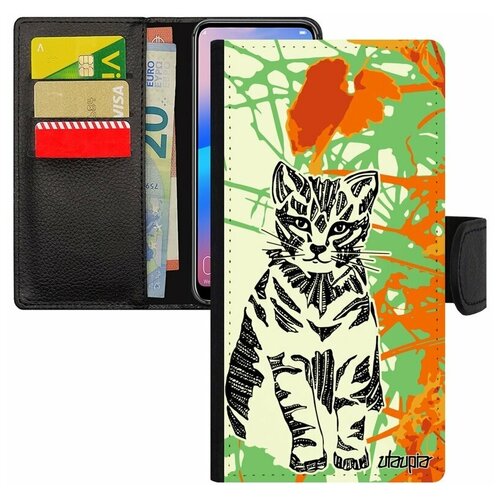 фото Чехол-книжка на мобильный galaxy s7 edge, "кот" маленький тигристый utaupia