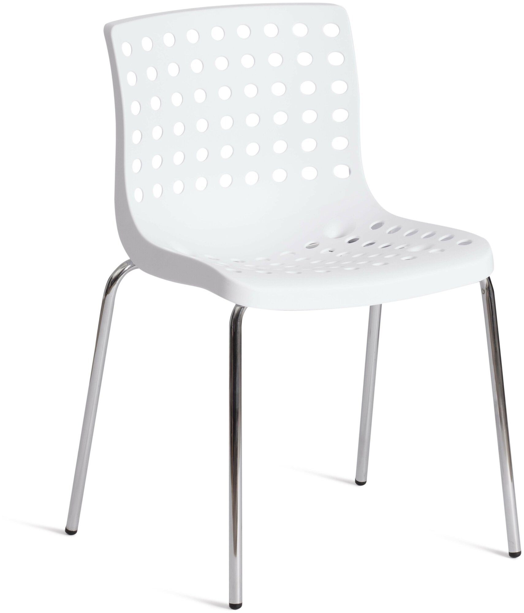 Стул SKALBERG TetChair (mod. C-084-A) / 1 шт. в упаковке металл/пластик, 46 х 56 х 79 см, White (белый) / Chrome (хром)