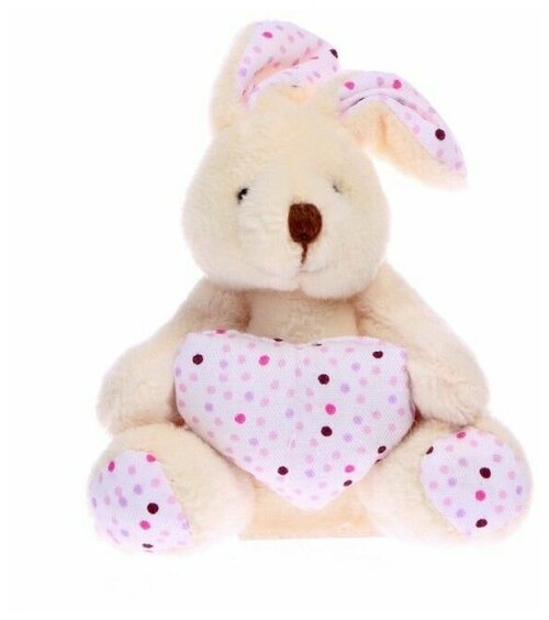 Мягкая игрушка «Кролик с сердцем», на брелоке, цвета микс
