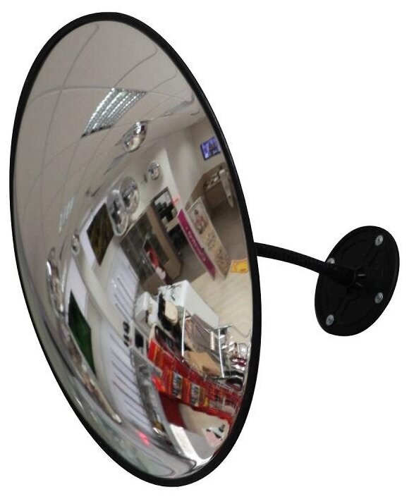 Зеркало круглое противокражное обзорное 430 мм с черным квитомвнутреннее - фотография № 4