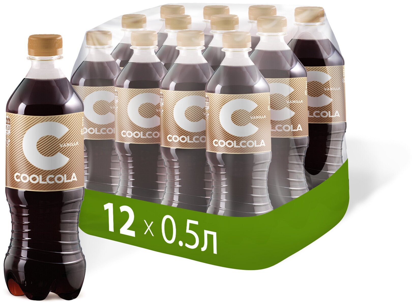 Напиток "Кул Кола Ванилла" ("Cool Cola Vanilla") безалкогольный сильногазированный, ПЭТ 0.5 (упаковка 12шт) - фотография № 1