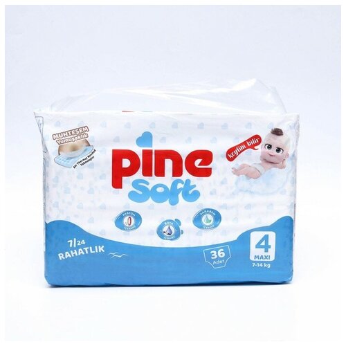 Подгузники детские Pine Soft 4 Maхi (7 - 14 kg), 36 шт