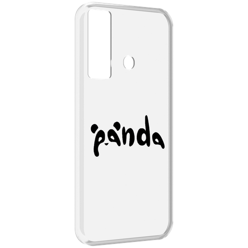 Чехол MyPads панда надпись для Tecno Camon 17 задняя-панель-накладка-бампер