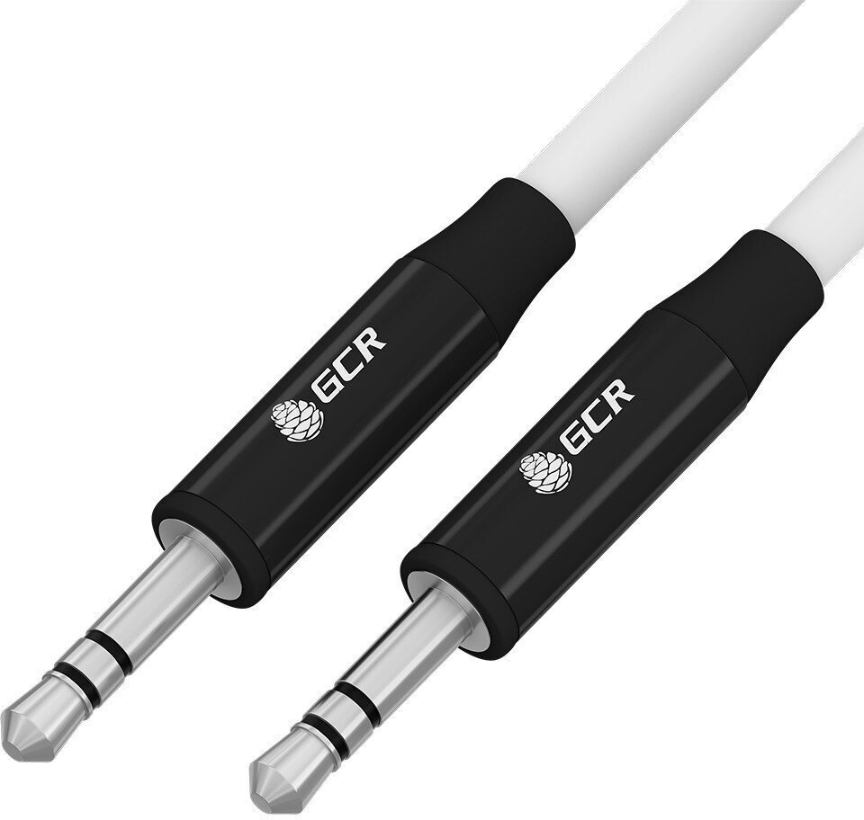 GCR Кабель 3.0m аудио jack 3.5mm/jack 3.5mm белый, AL case черный, M/M, GCR-54752 Greenconnect GCR-54752
