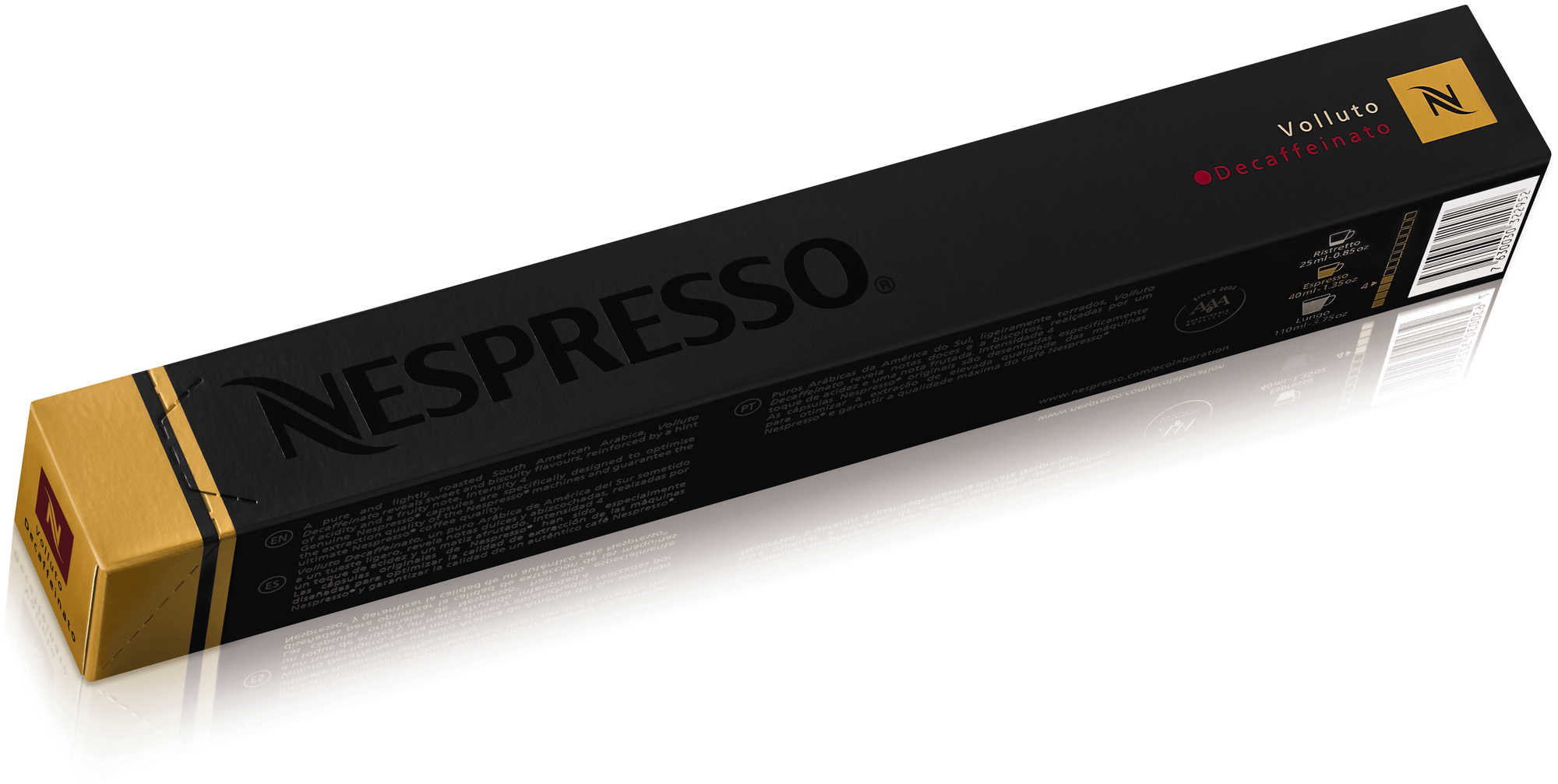 Оригинальные капсулы кофе Nespresso Volluto Decaffeinato эспрессо без кофеина, интенсивность 4, 1уп. 10 капсул.