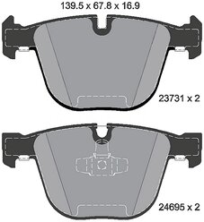 Дисковые тормозные колодки задние Textar 2373101 для BMW 7 series, BMW 5 series (4 шт.)