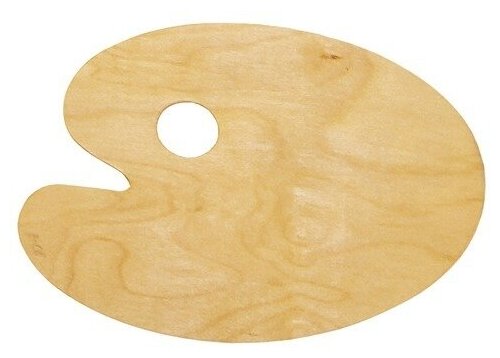 Палитра для рисования Невская палитра деревянная, овальная, 20х30 см, толщина 3 мм (DK18442)