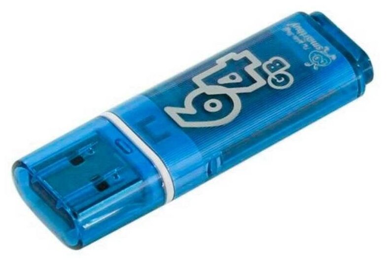 Флэш-диск USB 64Gb SmartBuy Glossy, синий (SB64GBGS-B)