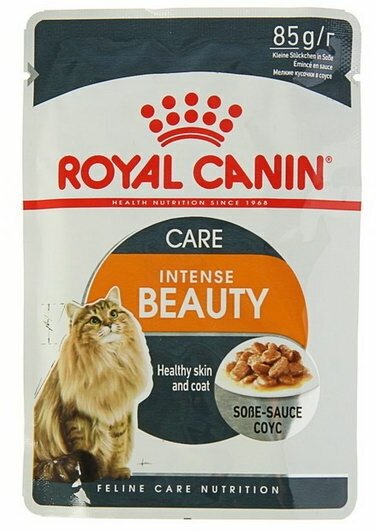 Влажный корм RC Intense Beauty для кошек, для кожи и шерсти, в соусе, пауч, 85 г(28 шт.)