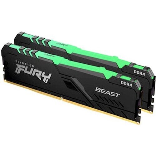 Оперативная память Kingston DDR4 32Gb 2x16Gb 2666 MHz pc-21300 FURY Beast Black RGB KF426C16BB1AK232 1033000₽