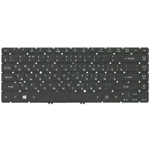 Клавиатура для ноутбука Acer Aspire V5-471 V5-431 черная с подсветкой без рамки 1520₽
