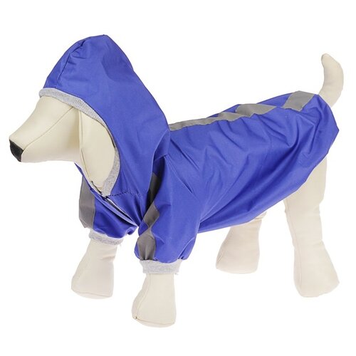 Куртка-ветровка для животных, светоотражающая, XL (ДС 32-34, ОШ 32, ОГ 40-44 см), синяя 384635