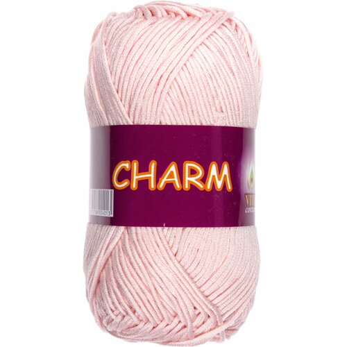 Пряжа Vita cotton Charm розовая пудра (4198), 100%мерсеризованный хлопок, 106м, 50г, 1шт