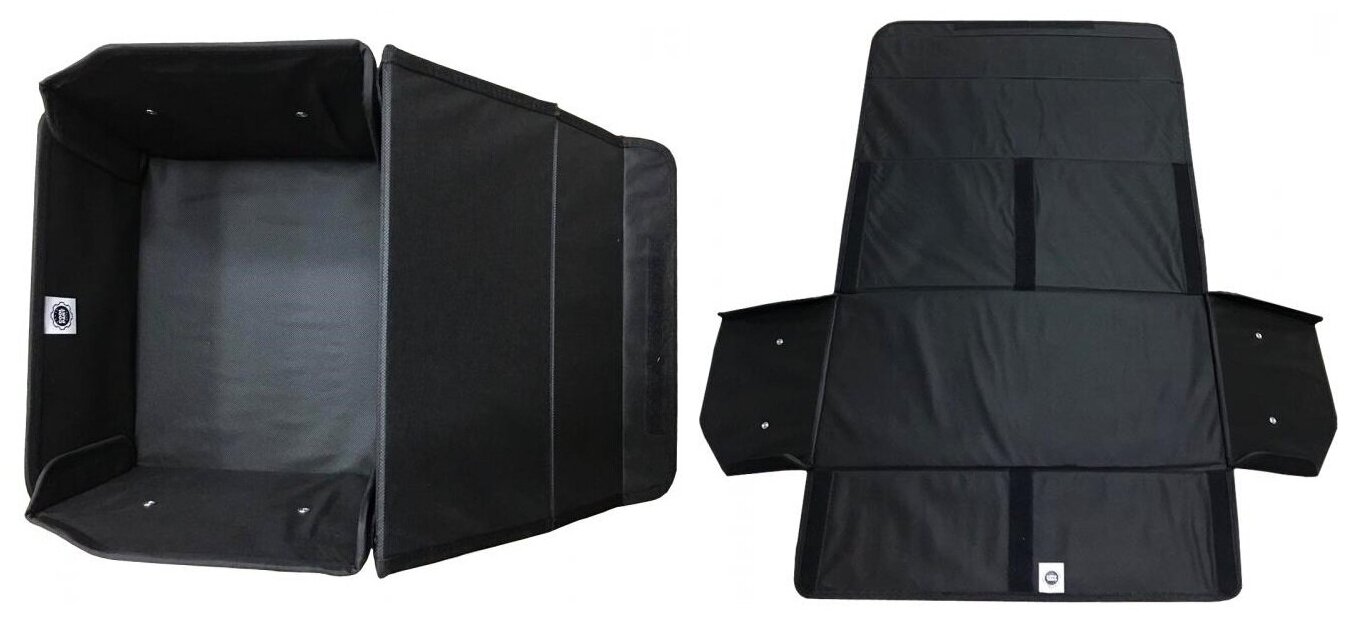 Органайзер багажника складной на замке (Черный экокожа белая отстрочка 35*30*30)