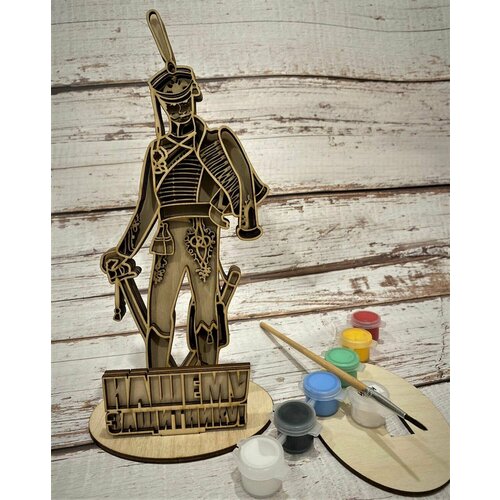 Раскраска деревянная для мальчиков Солдат/панно из дерева