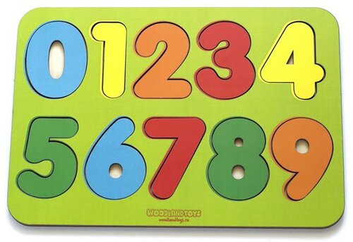 Рамка-вкладыш WoodLand Toys Изучаем цифры, окрашенный (091103)