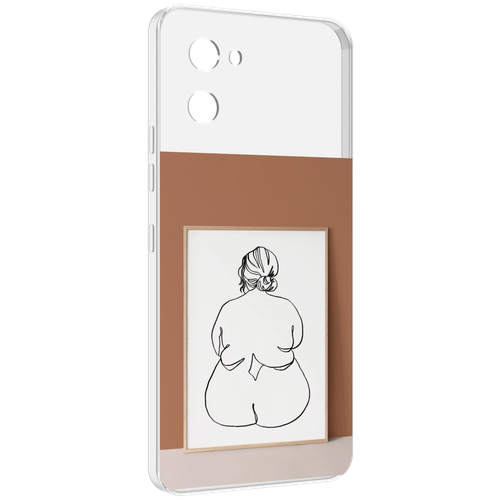 Чехол MyPads Body Positive Female Figure Line Art женский для UMIDIGI G1 задняя-панель-накладка-бампер