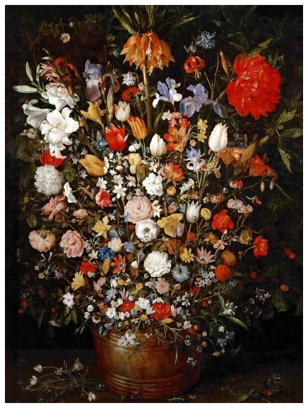 Репродукция на холсте Натюрморт с цветами №3 Брейгель Ян Старший 40см. x 53см.