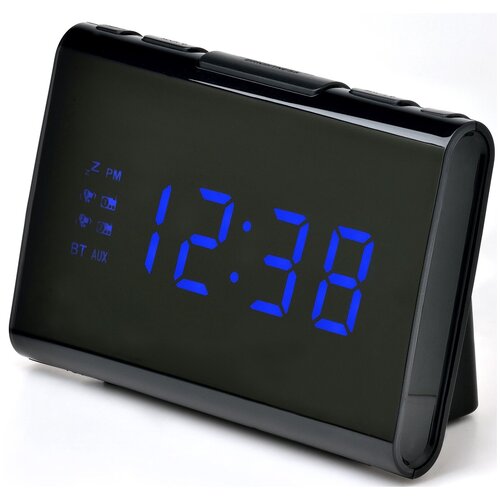 фото Электронные часы с радиобудильником bvitech bv-34bks, цвет цифр синий