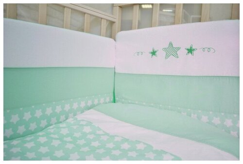 Forest kids Бортик в кровать Little Stars mint