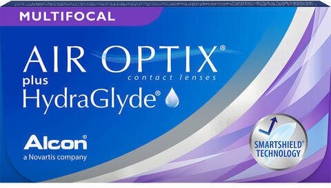 Контактные линзы Alcon, AIR OPTIX plus HydraGlyde Multifocal, Ежемесячные, +4,00 / 14,2 / 8,6 / Med / 3 шт.