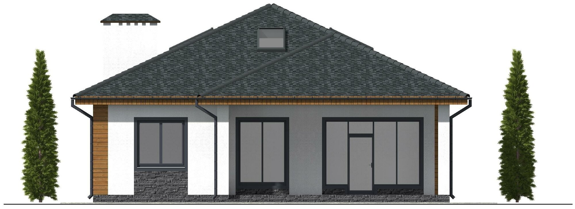 Готовый проект одноэтажного дома без гаража из газобетонного блока с облицовкой из фасадных панелей площадью 151,2 кв.м - фотография № 9