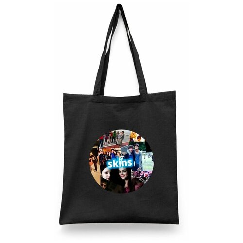 фото Сумка-шоппер унисекс каждому своё "сериал/skins/скинс" черная