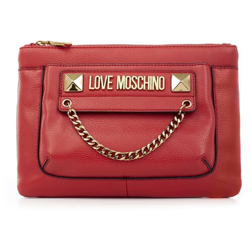 сумка love moschino фактура гладкая красный Сумка клатч LOVE MOSCHINO, красный