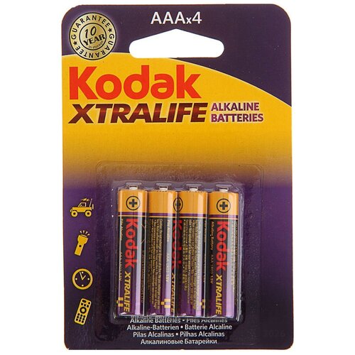 Батарейка KODAK LR03-4S XTRALIFE 30411784 батарейка kodak lr03 12bl perforated 6x2bl xtralife